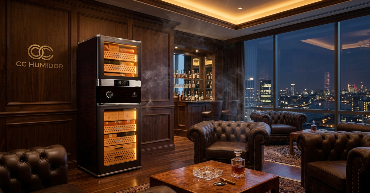 CC Humidor cabinet in a collector's lounge