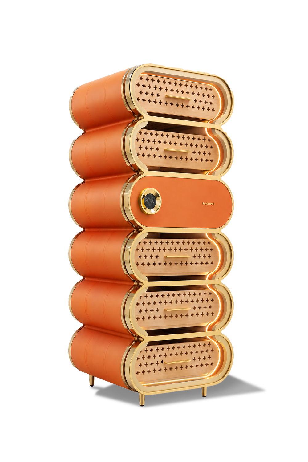 Raching Amber A6 Gold in Ember Orange