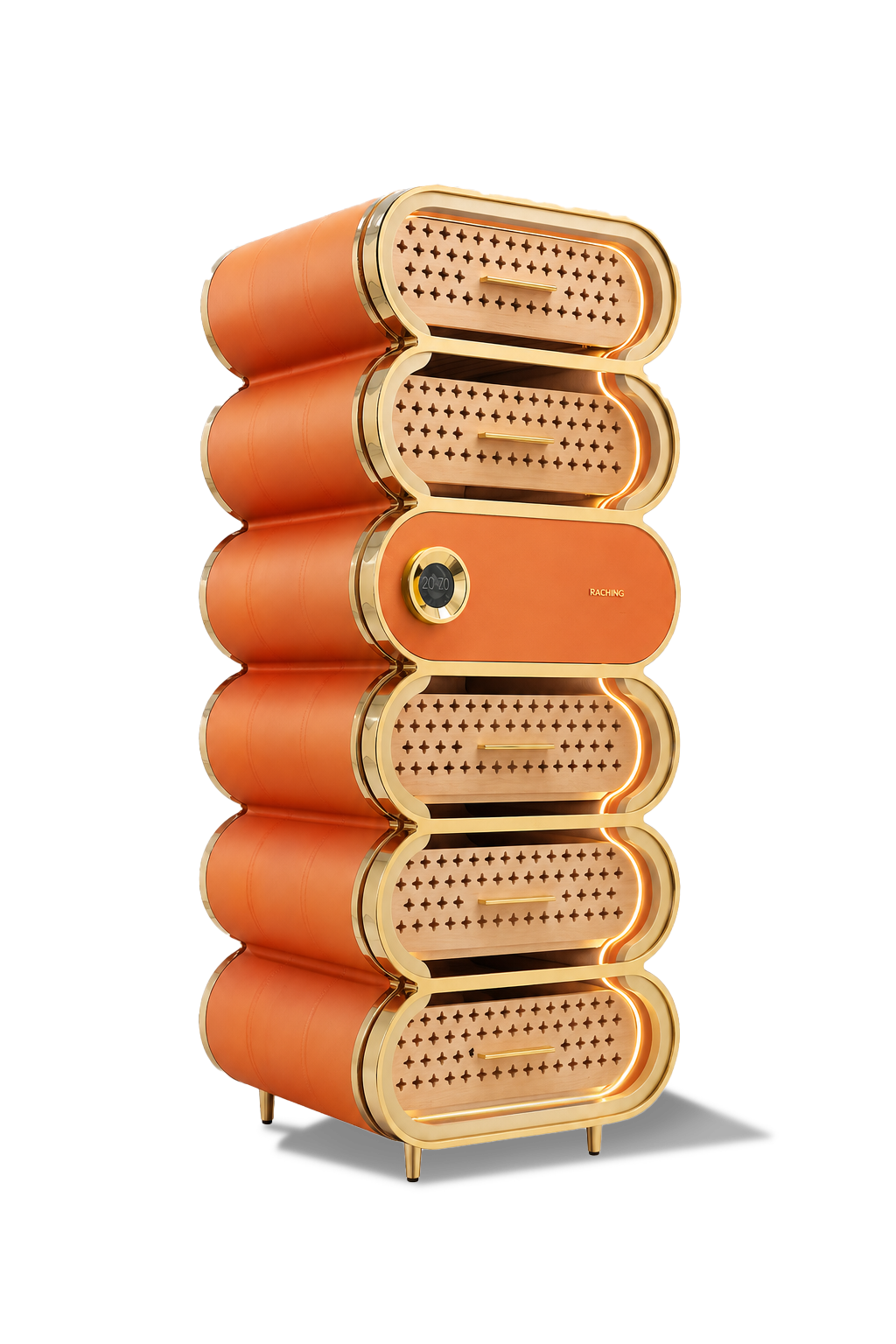 Raching Amber A6 Gold in Ember Orange