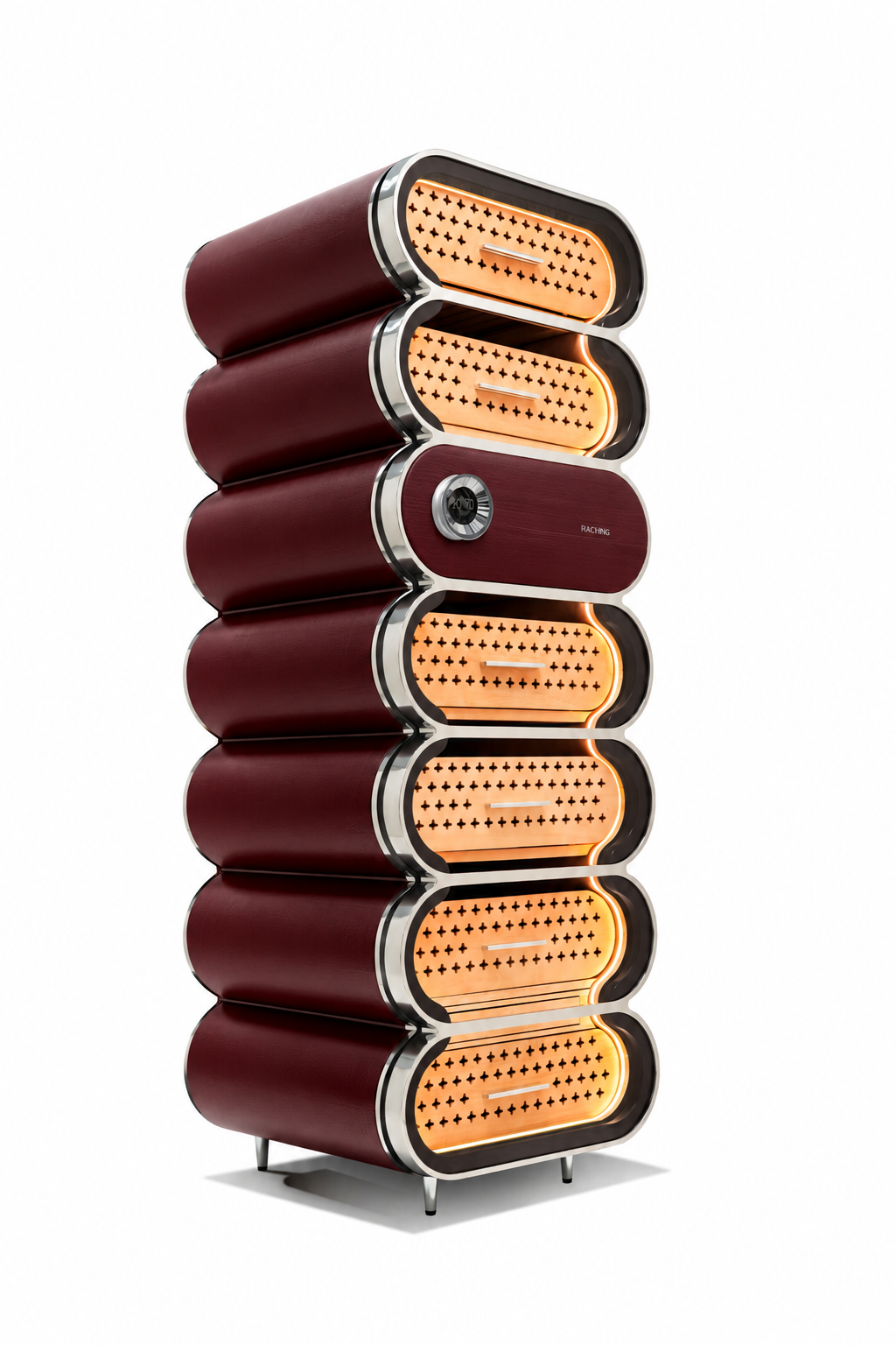 Raching Amber A7 chromed burgundy red color visualization