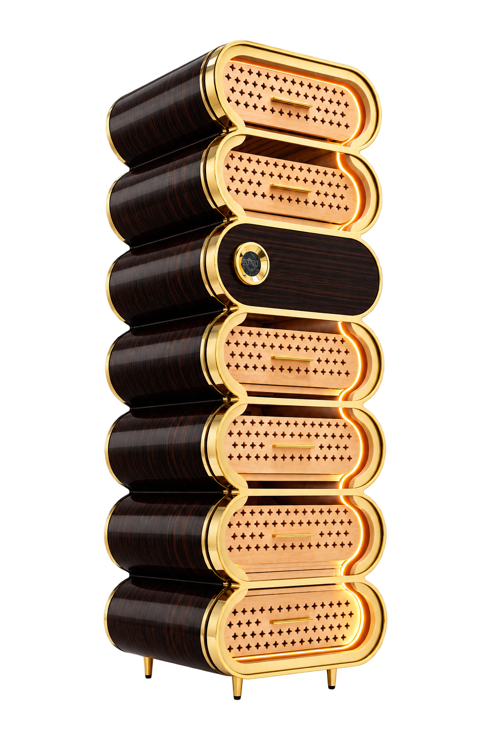 Raching Amber A7 gold ebony black color visualization