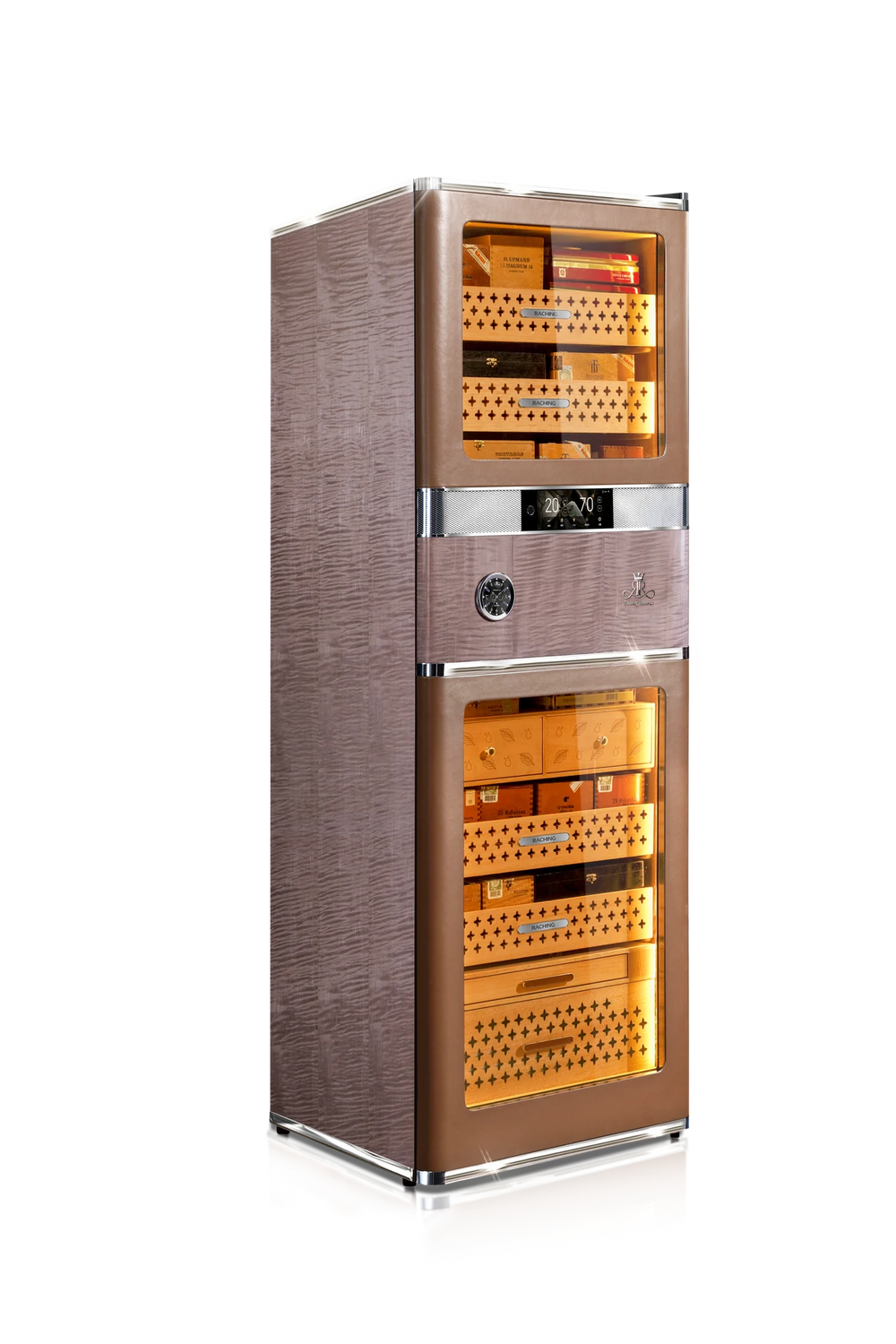 Raching RR780 cigar humidor cabinet in Havana Tan