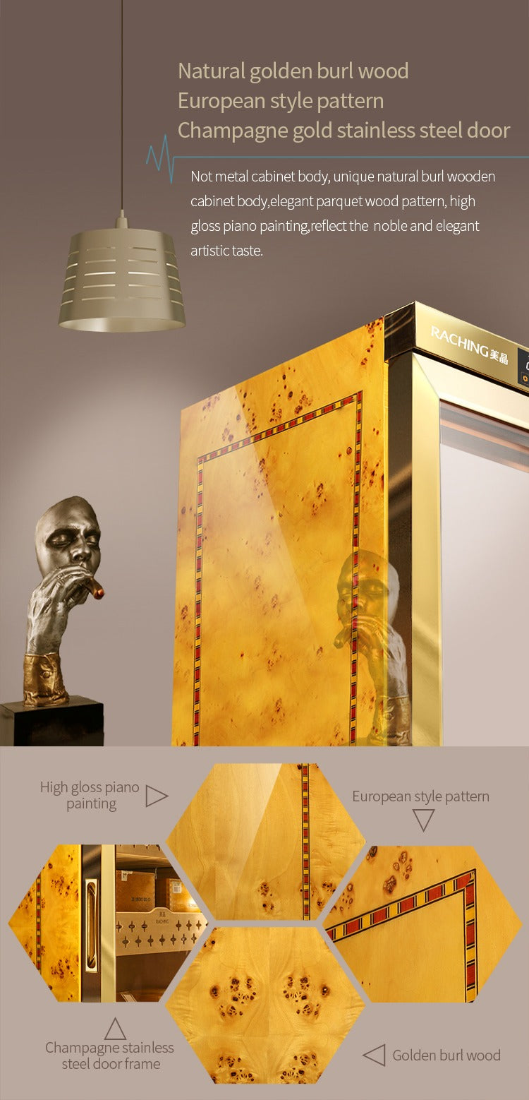Raching MON2800A golden burl finish detail