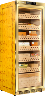 Raching MON2800A cigar humidor cabinet in Golden, Spanish cedar interior