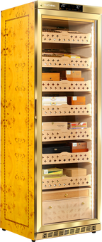 Raching MON3800A cigar humidor cabinet in Golden, Spanish cedar interior