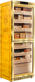 Raching MON3800B cigar humidor cabinet in Golden, Spanish cedar interior