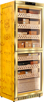 Raching MON3800B cigar humidor cabinet in Golden, Spanish cedar interior
