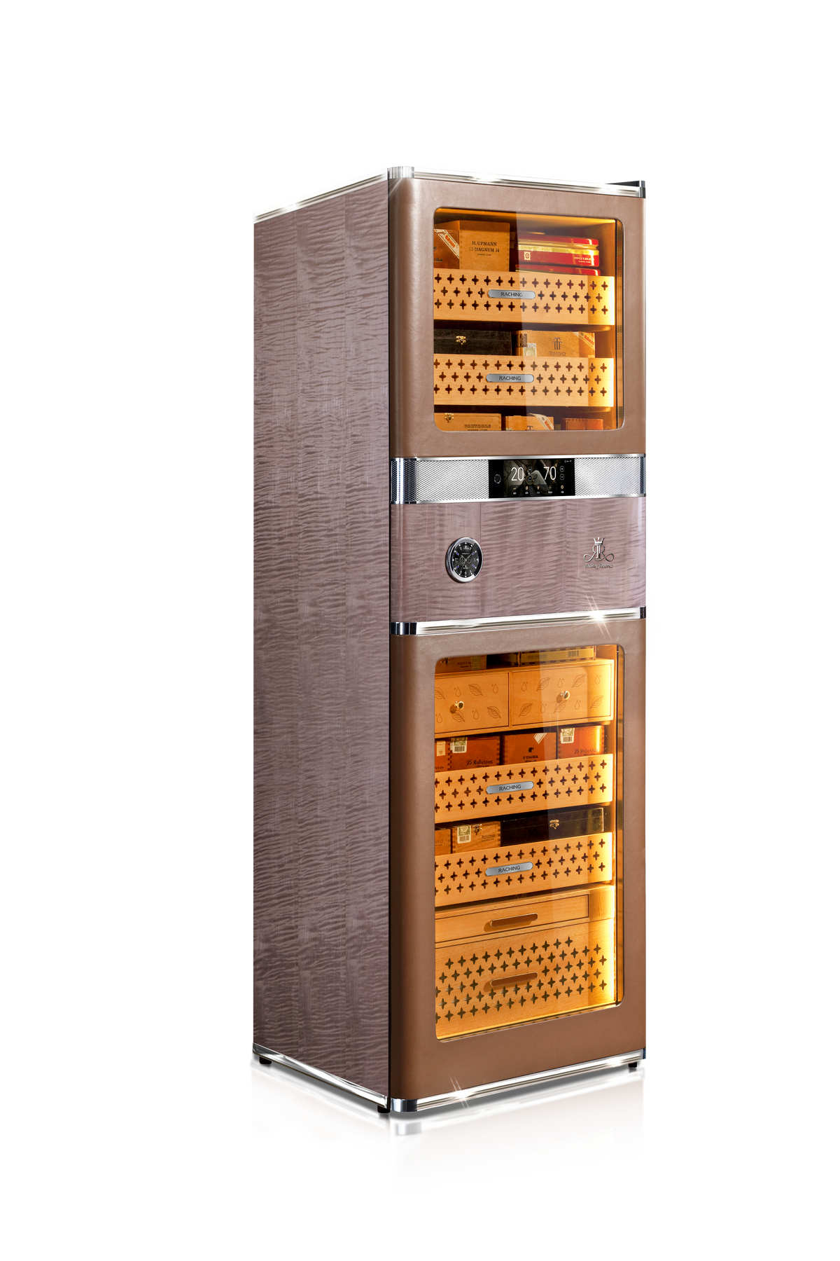 Raching RR780 cigar humidor cabinet in Havana Tan