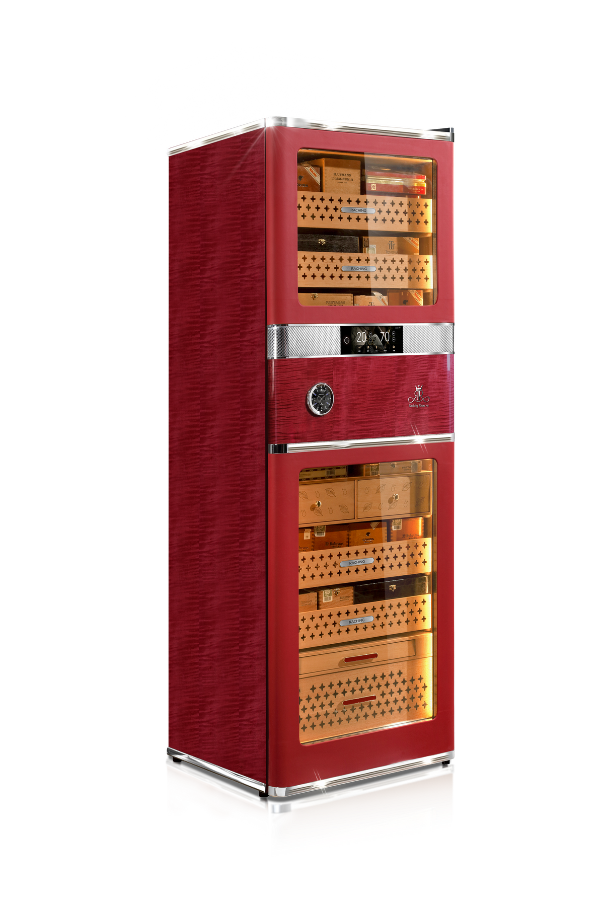 Raching RR780 cigar humidor cabinet in San Diego Red