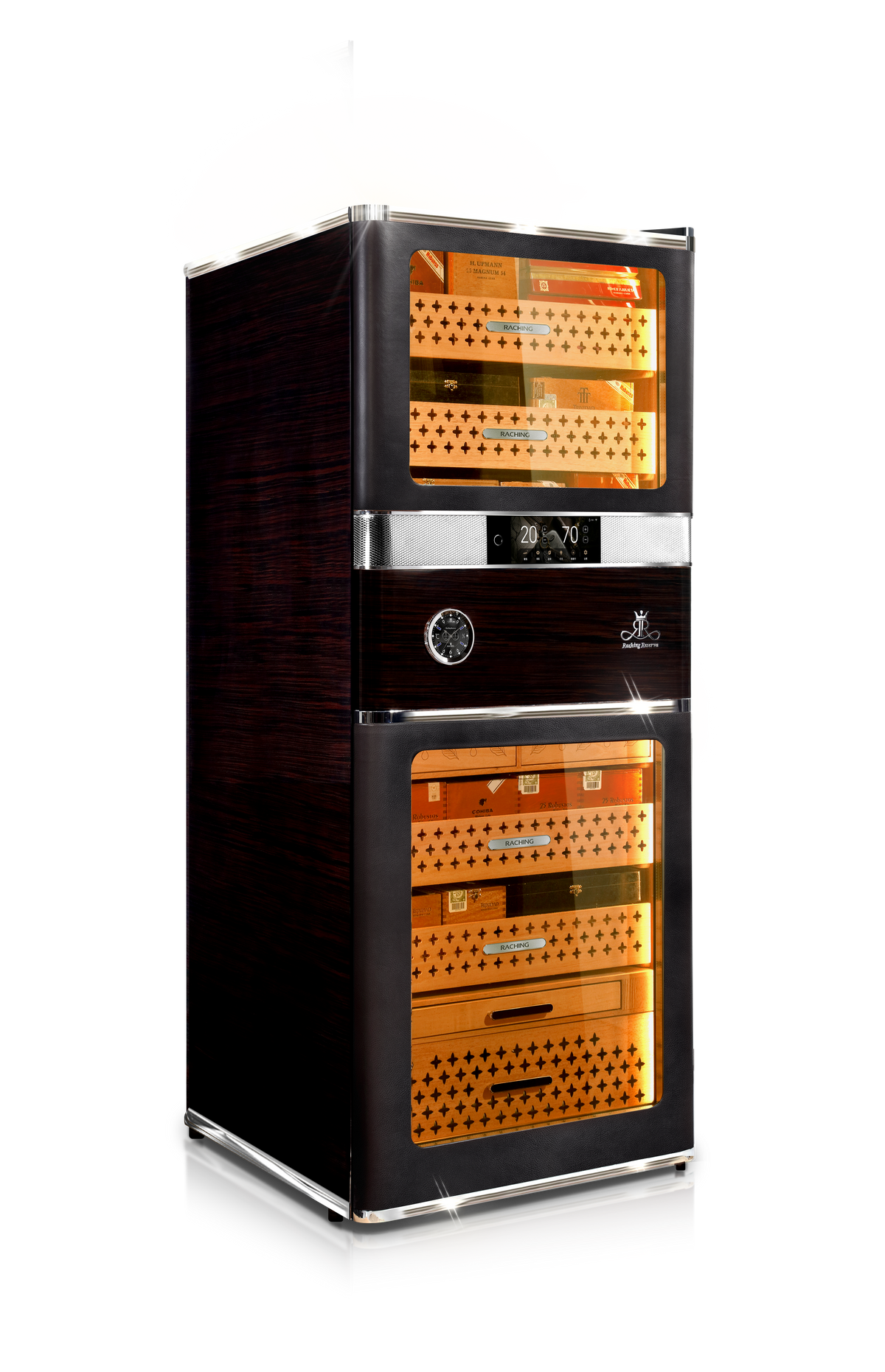 Raching RR880 cigar humidor cabinet in Caribbean Black