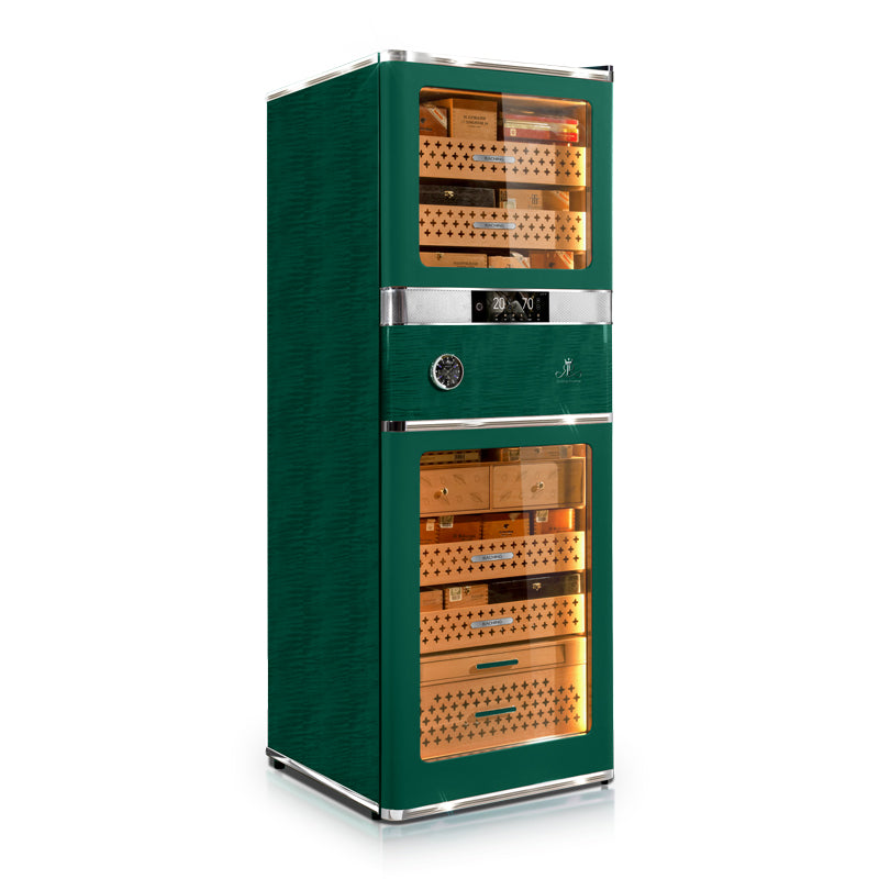 Raching RR980 cigar humidor cabinet in British Green