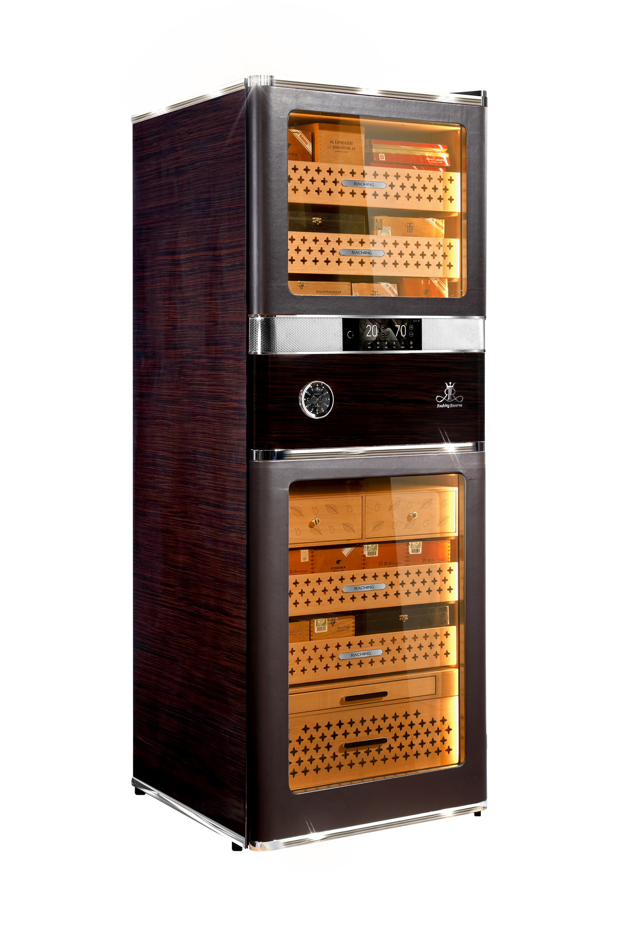 Raching RR980 cigar humidor cabinet in Caribbean Black