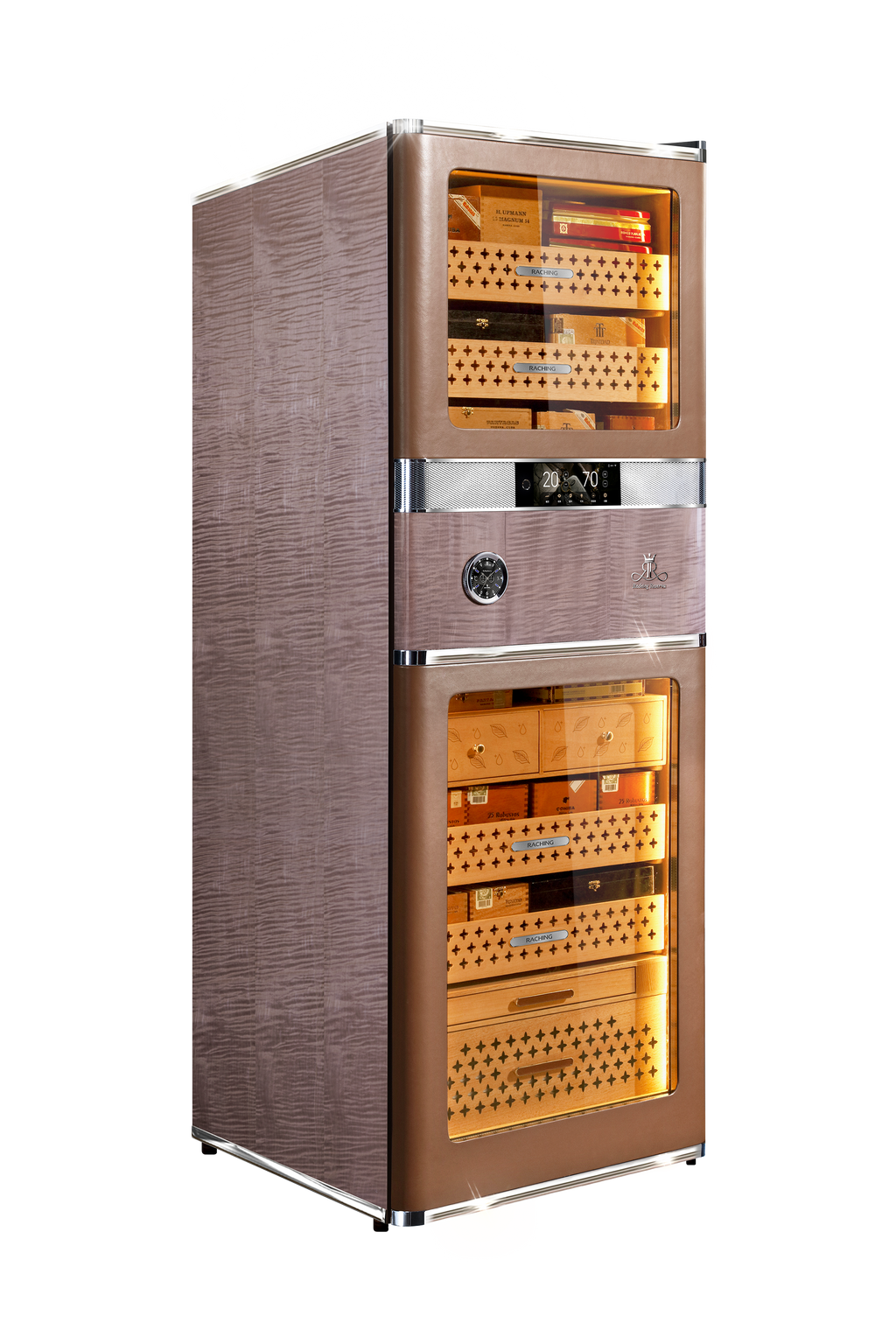 Raching RR980 cigar humidor cabinet in Havana Tan
